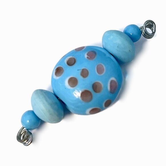 As Low As $2 Sky Blue & Lavender Handmade Lampwork Artisan Bead Mix (5) - Picture 2 of 2